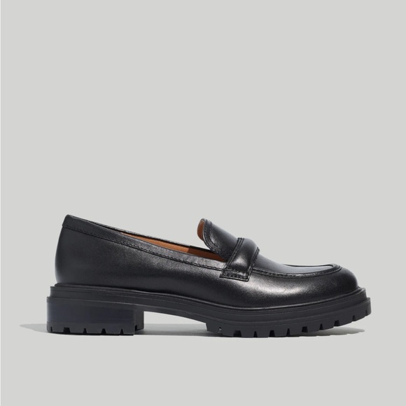 Madewell The Bradley Lugsole Loafer in Black Leather Size 6.5 Platform $158 - Picture 11 of 11
